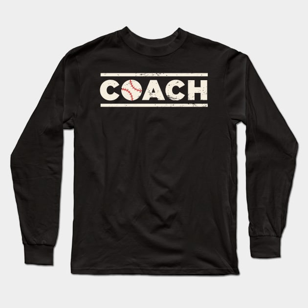 Retro Baseball Coach Long Sleeve T-Shirt by MeatMan